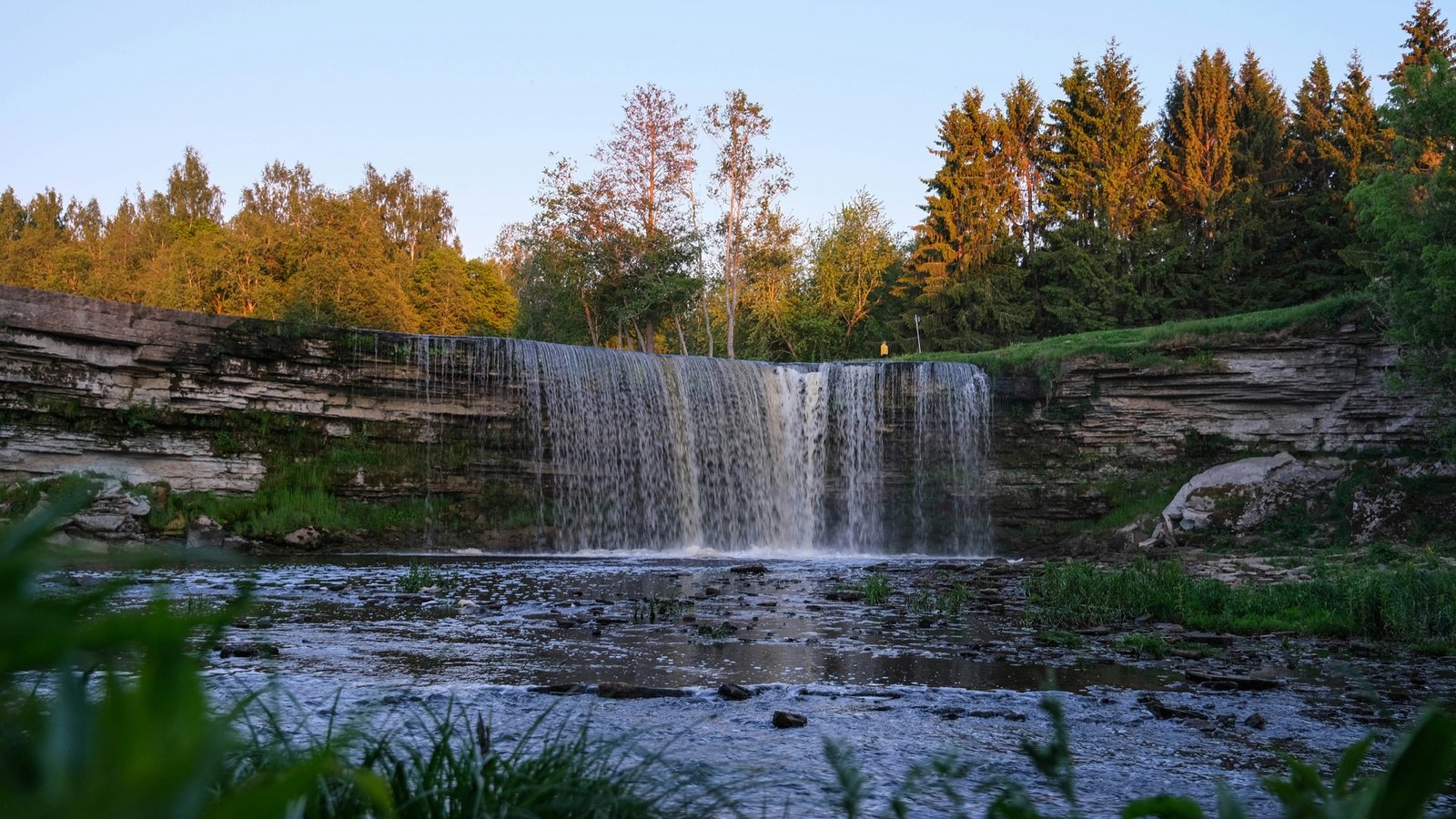 Jägala waterfall over a limestone klint in Estonia