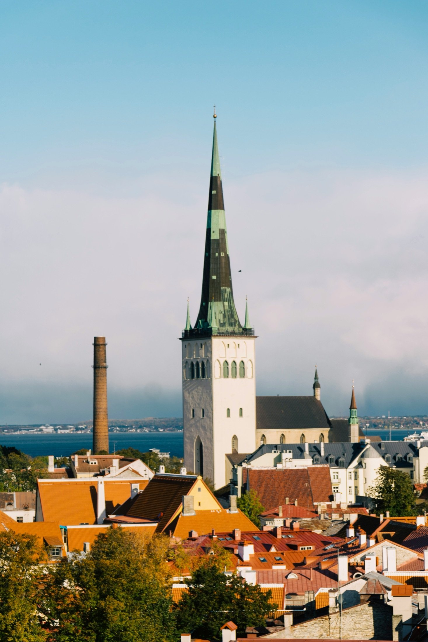 Modern Tallinn skyline seen from across the harbour
