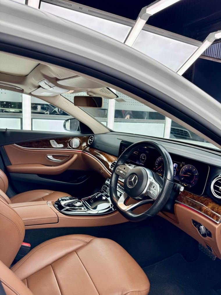 Detailed leather interior of a Mercedes-Benz E-Class serviced by Detail by Autostore